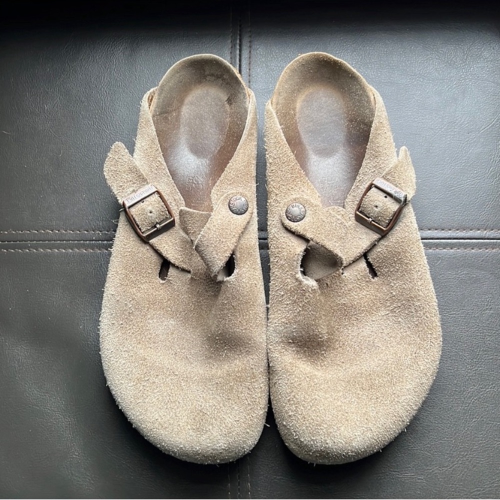 Birkenstock | Taupe Boston Clogs Suede Leather EU 39